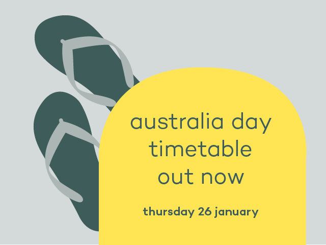 australia day timetable out now